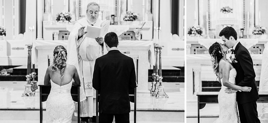 Wedding Ceremony and bride & groom's First Kiss at St. Raphael the Archangel Church ‖ Hazel + Skye » http://www.hazelandskye.com