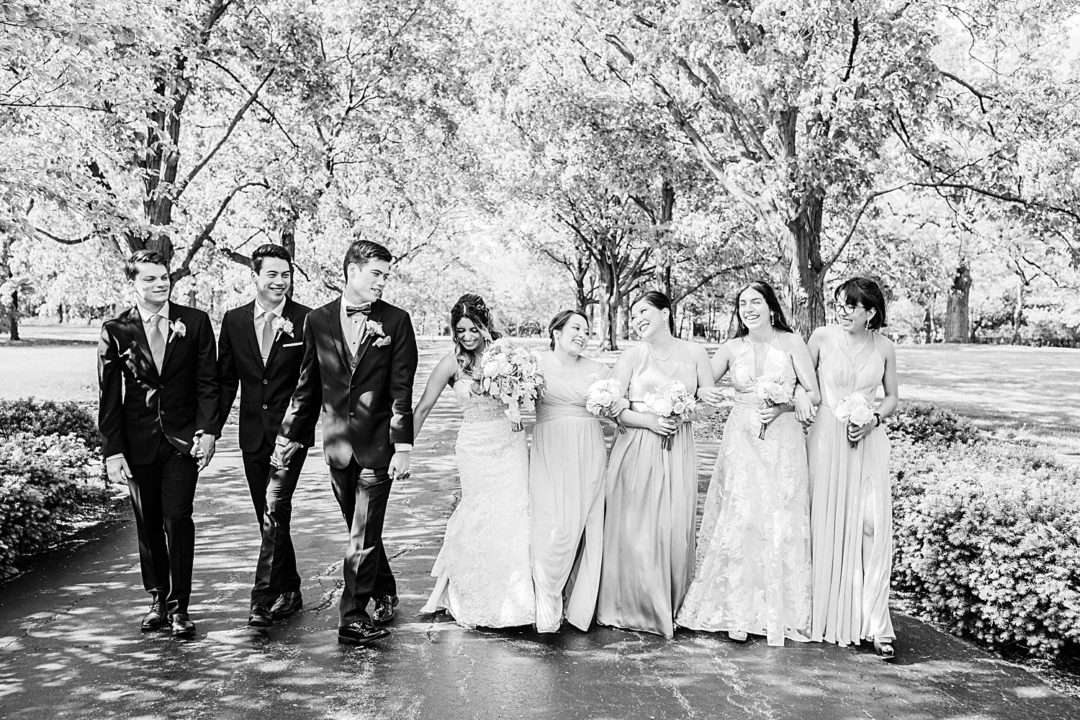 Wedding Party under tree canopy at Cantigny Park, IL ‖ Hazel + Skye » http://www.hazelandskye.com